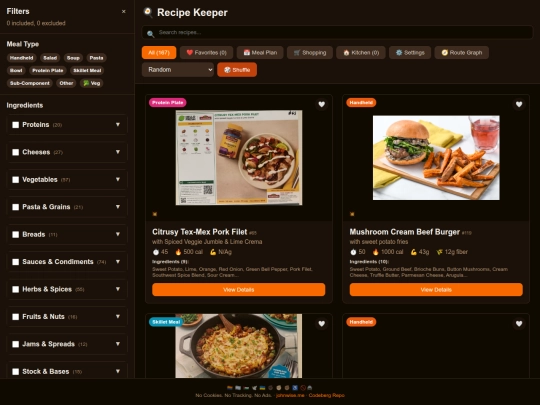 recipes screenshot