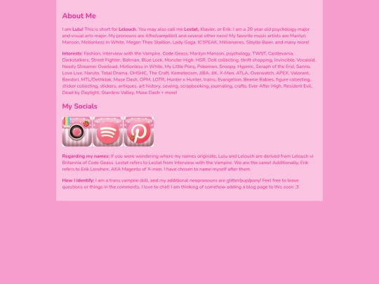 aboutme screenshot