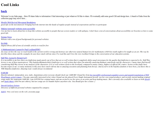 links screenshot