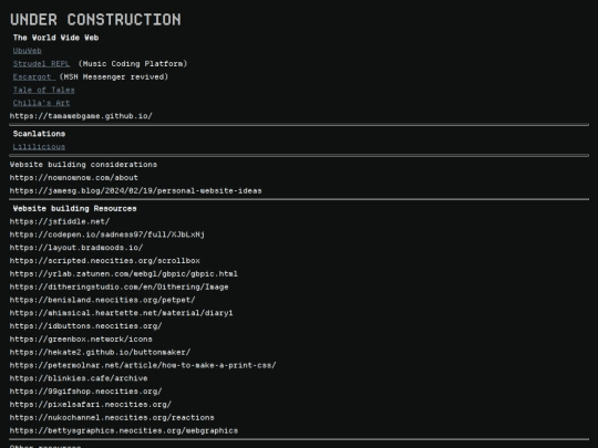 links screenshot