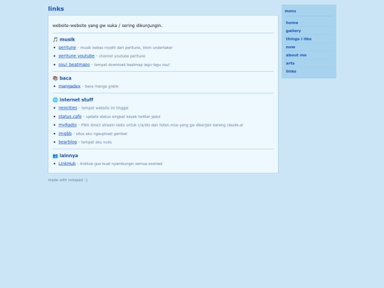 links screenshot