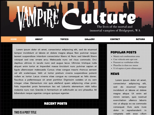 vampireculture/home screenshot