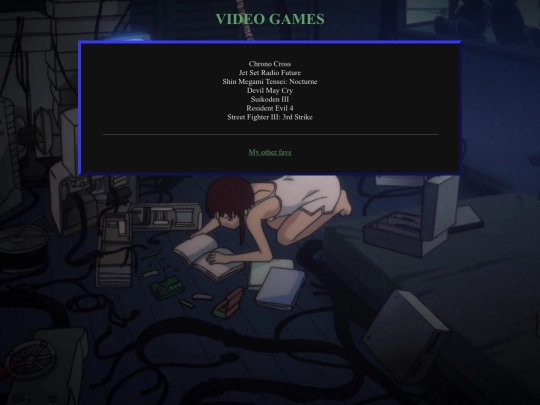 myfavoritethings/videogames screenshot
