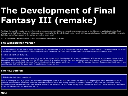 Development screenshot