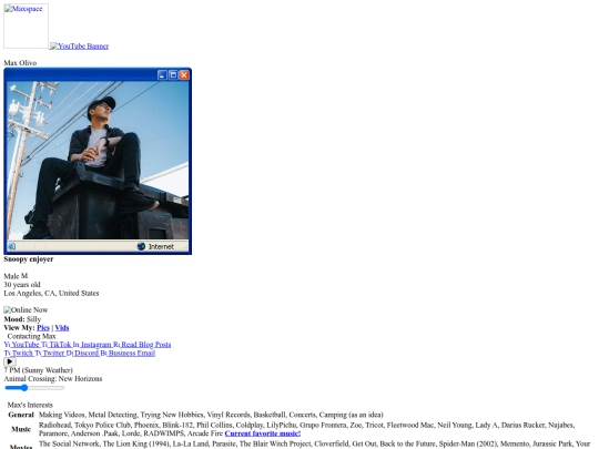 schema/myspace/testing screenshot