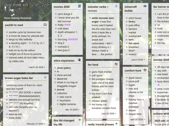 list screenshot