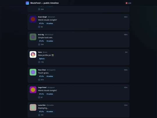 MockFeed/feed screenshot