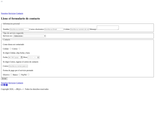 login/contacto screenshot