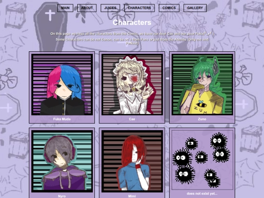 CHARACTERS screenshot