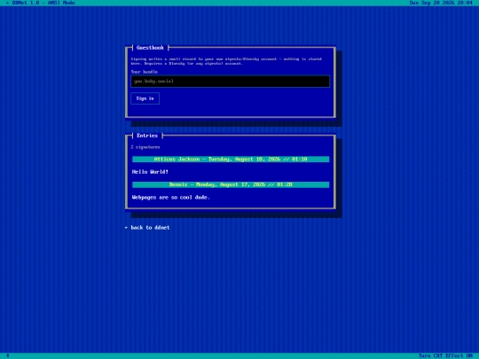 guestbook screenshot