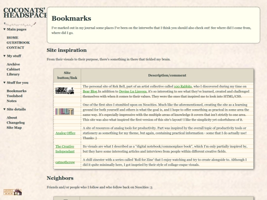 site/bookmarks screenshot