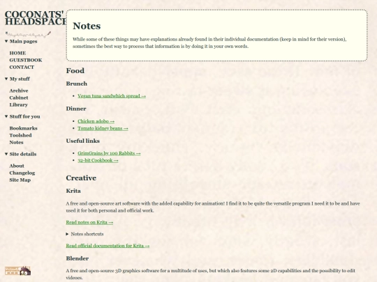 site/notes screenshot