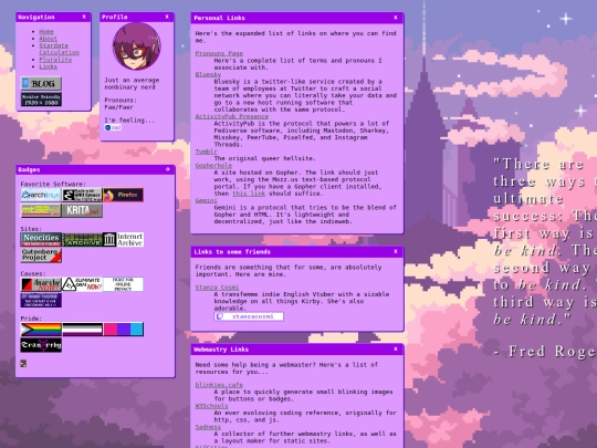 links screenshot