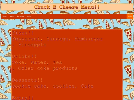 Menu screenshot