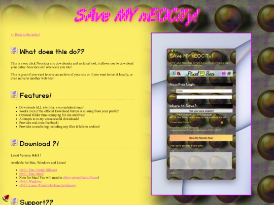free/software/neocities-downloader screenshot