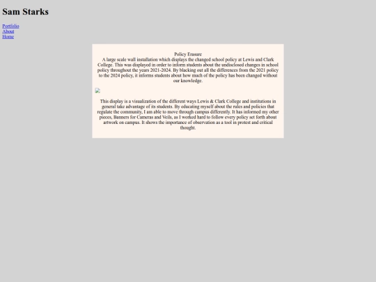 Portfolio Pages/Acknowledgments screenshot