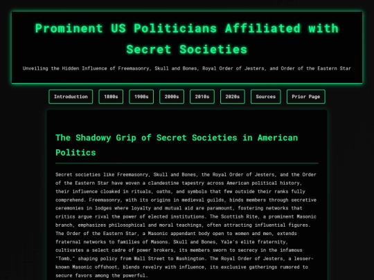 Pages/Subjects/US_Presidents2 screenshot