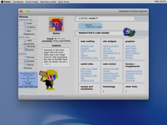 links screenshot