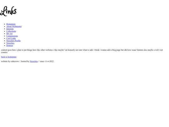 links screenshot