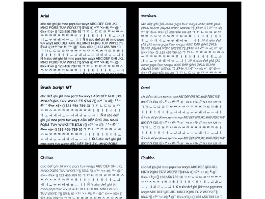 fontsheet screenshot