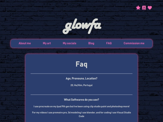 Pages/faq screenshot