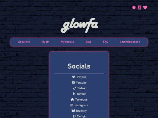 Pages/socials screenshot