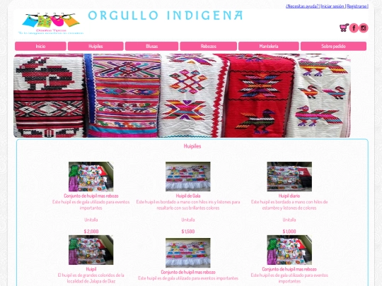 tienda/huipiles screenshot
