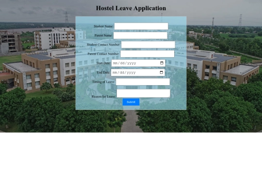Hostel Management System/leave screenshot