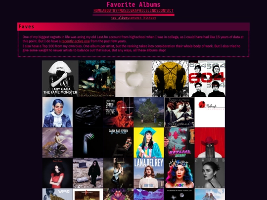 music/fave-albums screenshot