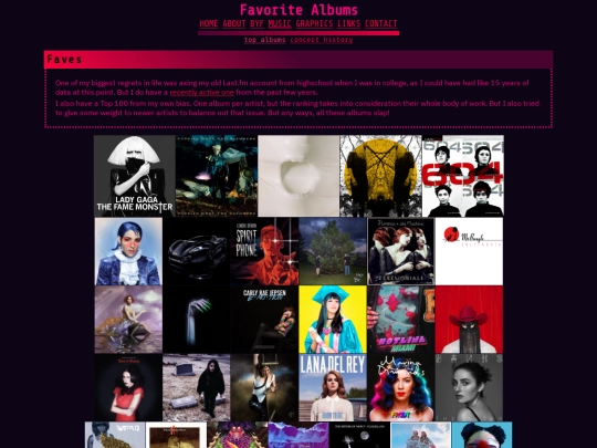 pages/music/fave-albums screenshot
