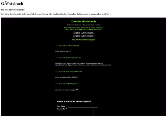 main-guestbook screenshot