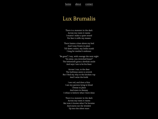 poems/luxbrumalis screenshot