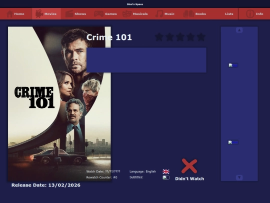 the_list/movies/crime_101_2026 screenshot