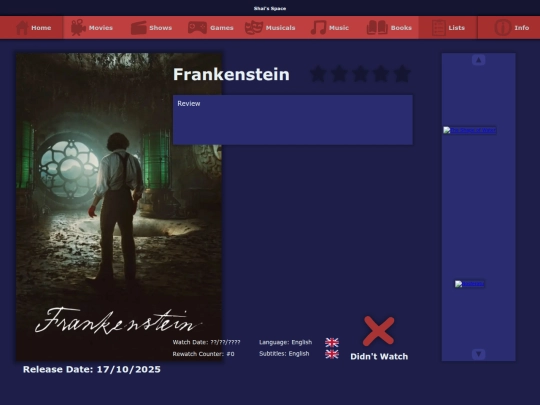 the_list/movies/frankenstein_2025 screenshot