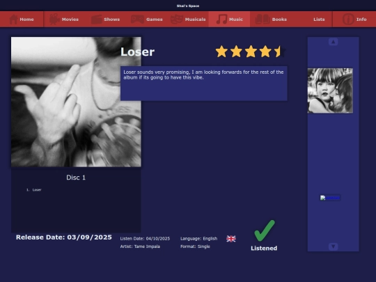 the_list/music/loser_2025 screenshot