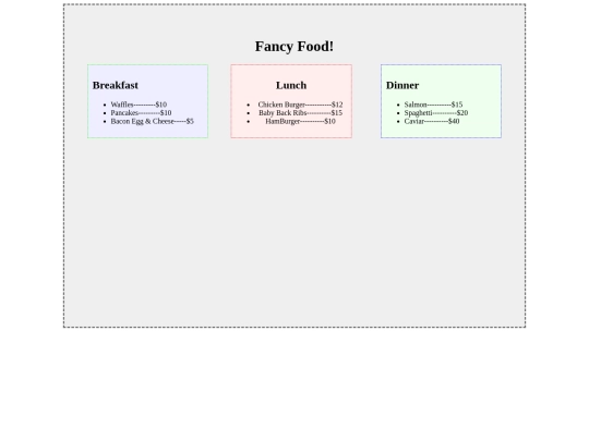 menu screenshot