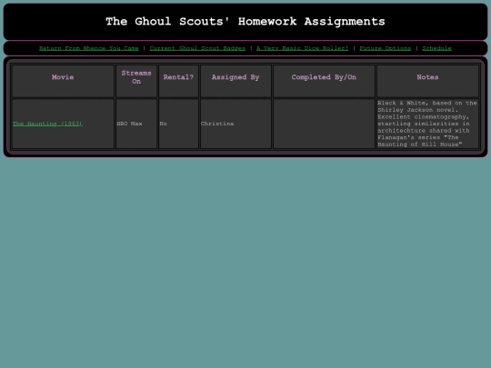 homework screenshot