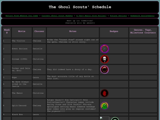 schedule screenshot