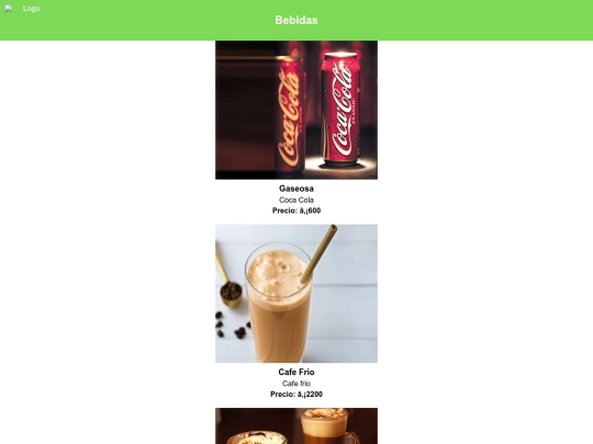 Bebidas screenshot