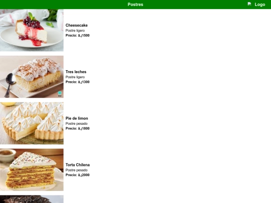 Postres screenshot