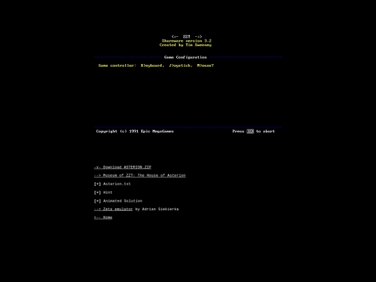 zzt/ASTERION screenshot