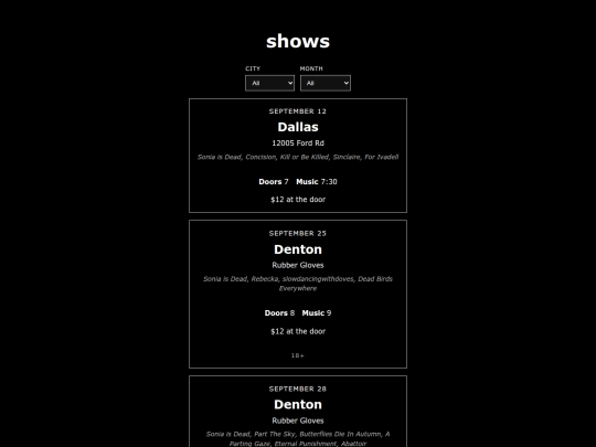 shows/all screenshot