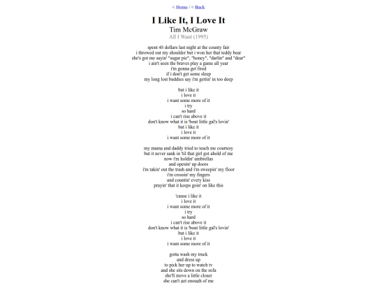 songs/ilikeit screenshot