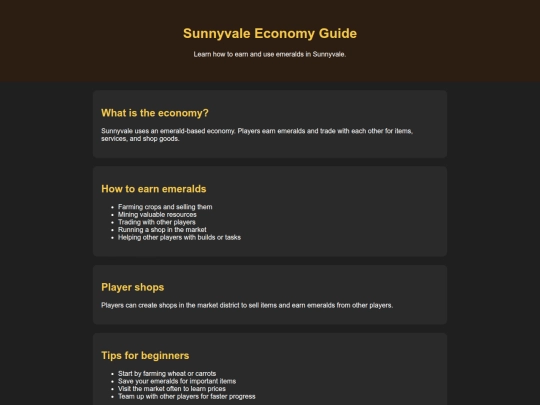 economy screenshot