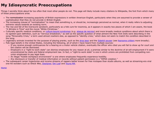 my_idiosyncratic_preoccupations screenshot