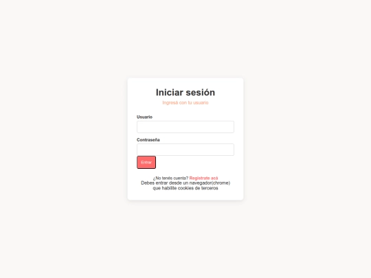 login screenshot