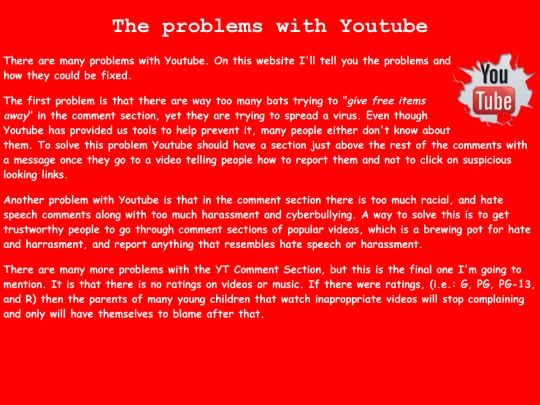 YoutubeProblems.html/YoutubeProblems screenshot