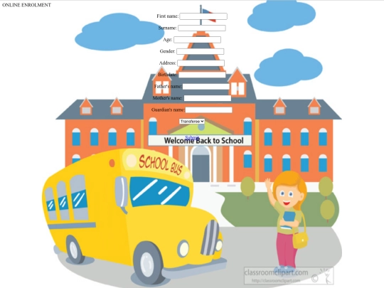 online enrolment screenshot