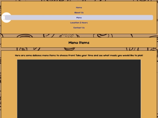 menu screenshot