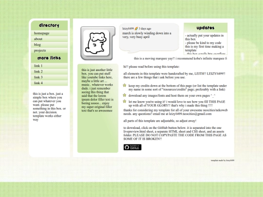 projects/templates/GREEN screenshot
